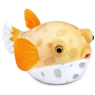 PuffPurrs Niedliches gelbes Kugelfisch Plüschtier, Fisch Stofftier, Geschenk für Kinder, Fisch 7 Zoll gelb