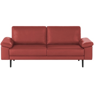 hülsta Sofa Sofabank aus Leder  HS 450 , rot , Maße (cm): B: 198 H: 85 T: 95