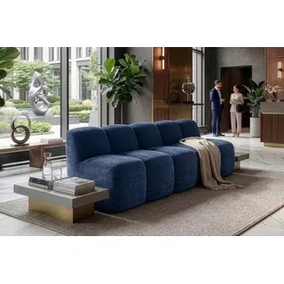 KONSIMO® Sofa BRESCO Einzelsofa, Küchenbank, Polsterbank, hergestellt in der EU, Breite: 200 cm, Küchensofa, Sitzbank, Chenille-Stoff, 3 Breiten zur Auswahl blau 203 cm x 80 cm x 72 cm