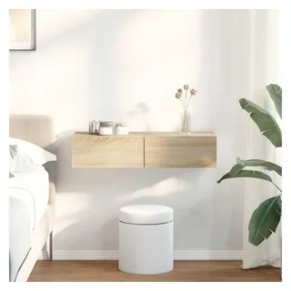 vidaXL Wandregal mit Schubladen 80 x 33 x 17 cm Braun