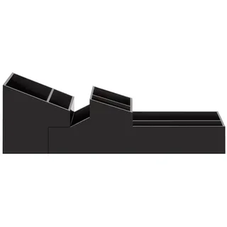 spirella Kosmetik Aufbewahrung Make up Organiser Skyline aus ABS individuell erweiterbar 2-teilig - passt in Spiegelschränke 8,5x30,7x7cm Schwarz
