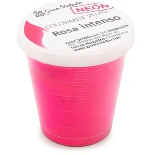 Gran Velada - Kerzenfarben Neon Pink Pigment 30 cc | Hochkonzentriertes Farbpigment für Glaskerzen, Neonrosa Pulverfarbe, Lichtecht für Wachs und Paraffin, Intensive Farbstoffe