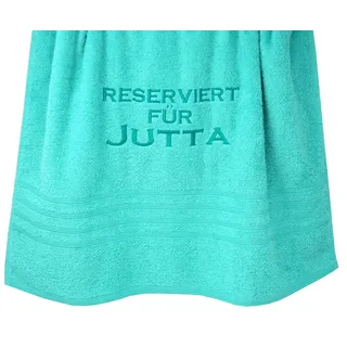 Lashuma London Duschhandtuch 70x140 Bestickt mit Reserviert für Wunsch Namen, Handtuch Türkis