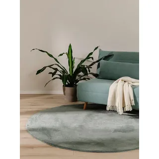 benuta basic Furry Fellteppich Ø 120 cm Grün
