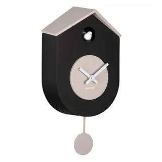 Karlsson Uhr Kuckucksuhr Wall Clock Grato Cuckoo Black Warm Grey