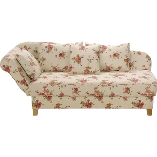 RECAMIERE mit Armteil links klappbar Katia Bezug Flachgewebe Buche natur / beige