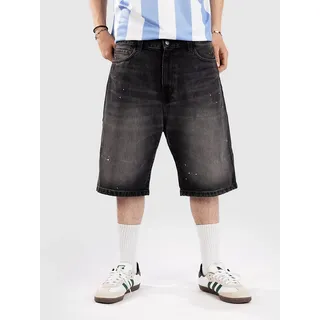 CARHARTT Landon Short "Smith" Denim Herren black destroy WASH / SPLATTER 32