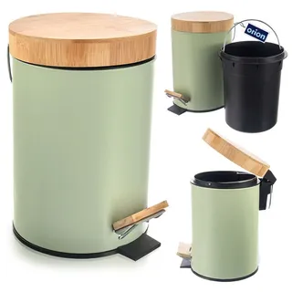 Pedal-Abfalleimer Mülleimer Tretmülleimer mit Deckel aus Metall grün GREENISH 3L