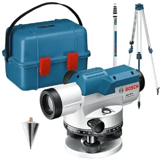 Bosch Optisches Nivelliergerät GOL 20 D mit Baustativ BT160 Messstab GR 500