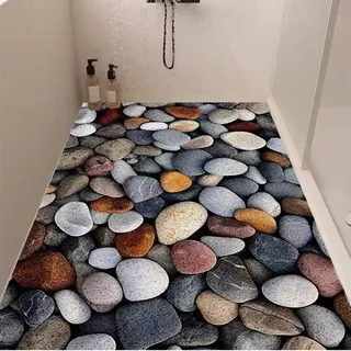Pevfeciy Duscheinlage rutschfest 50X50 cm Duschmatte Kieselmuster Antirutschmatte dusche PVC Luffa Material Weich mit Ablaufloch Duschteppich für Duschkabine Badezimmer
