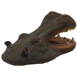 BEAHING Hippo -Dekor, Teich schwimmender Nilpferde Kopf 10.2 '' Entenschreckmittel für Pools lebensee Nilpferde, gefälschter Hippo Pool Float Animal Ornament für Teichdekoration