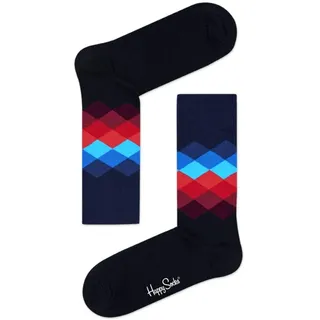 Happy Socks Damen Faded Diamond, (Multi Dunkel Blau 069), One Size (Herstellergröße: 36-40) - 36-40
