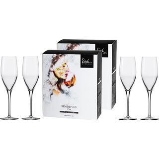 Eisch 4-teiliges Gläser-Set im farbigen Geschenkkarton, Superior SensisPlus, Spülmaschinenfest - Champagnergläser