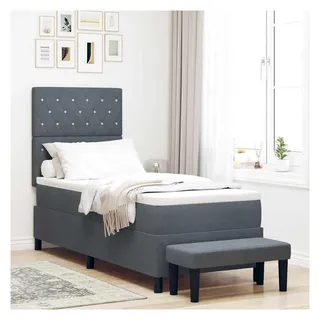 vidaXL Boxspringbett 80 x 200 cm Dunkelgrau