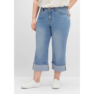 Sheego 3/4-Jeans Große Größen mit weiter Beinform im Dad-Stil blau 40