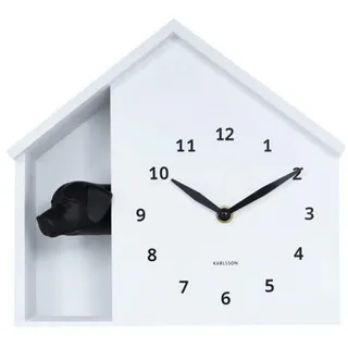 Karlsson Wanduhr Peeking Doggy - Weiß - 24.9x24.9x27cm