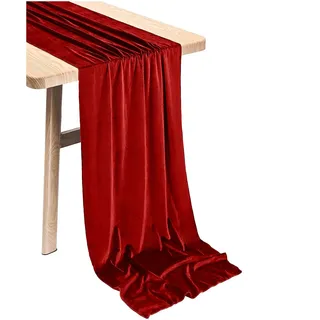 Roter Samt-tischläufer Für Weihnachten, 40 X 275 Cm