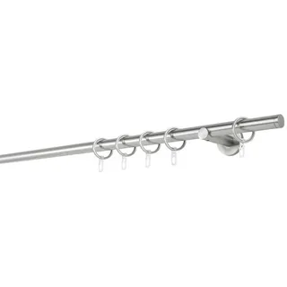 Xxxl Vorhangstangenset Match, Edelstahl, Metall, 25-teilig, 180 cm, Wohntextilien, Gardinen & Vorhänge, Gardinenstangen