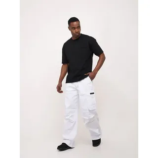 Denim House Loose-fit-Jeans Herren Baggy Fit Cargo Hose Sommer Loose Fit Pant weiß L