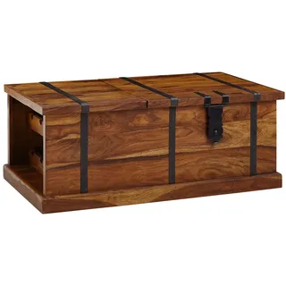 FineBuy Couchtisch FineBuy Braun Sheesham 100 x 60 x 40 cm