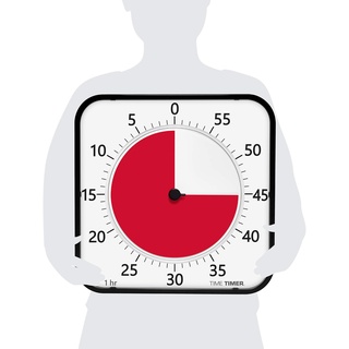Time Timer MAX, extra-large visueller Analog-Timer (44x44cm), Einstellungen für 8 Dauer, austauschbare Zifferblätter, optionaler akustischer Alarm, kein lautes Ticken, Zeitmanagement-Gerät, (schwarz)