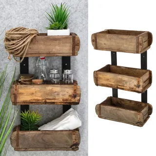 Regal 3 Holzkisten Wandregal 3 Etage 31x50 Holzregal Aufbewahrung Hängeregal