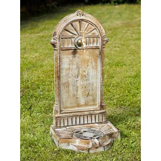Aubaho Dekoobjekt Standbrunnen 64cm Waschbecken 11kg Brunnen Eisen grün Wandbrunnen Anti grün