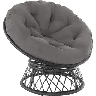 tectake Rattansessel Gargano drehbar  Schwarz