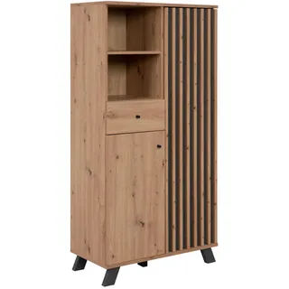 Finori Highboard 80 x 156 x 40 cm Anthrazit / Eiche