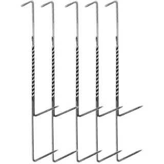 5 Räucherhaken 3 Hakensorten Doppelhaken Set Räucher Zubehör Haken Fischhaken Fische Räuchern (Set 2 - verzinkt)