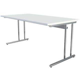 Schreibtisch »Artline Transparent« 160 cm höhenverstellbar weiß, Kerkmann, 160x82x80 cm