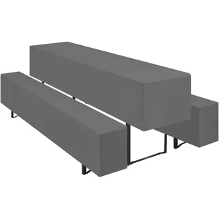 Teruntrue 3er-Sets Biertischhussen Bierbank-Auflage,Dunkelgrau Biertisch und Bankgarnitur Husse für 50x220cm Tischbreite für Festzeltgarnituren Bierbank Hussen(Dunkelgrau)
