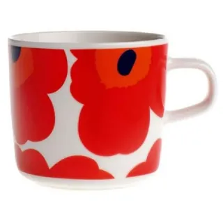 Marimekko Tasse Kaffeetasse Oiva-Unikko Rot-Weiß