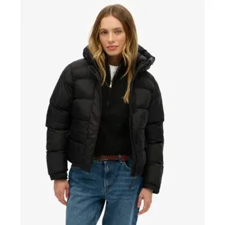 Superdry für Damen. W5011976A Pufferjacke schwarz (XS), Lässig, Nachhaltig, Recyceltes Nylon