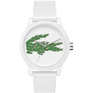 Lacoste Analog Quarzuhr für Herren Kollektion LACOSTE.12.12 mit Weisses Silikonarmband - 2011039