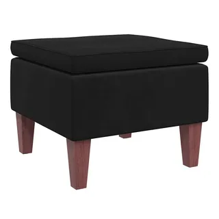 vidaXL Hocker Samt 0 x 0 x 0 cm Schwarz