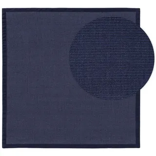 benuta Kunstloft Teppich Blau, Naturmaterialien, Beton Optik, Quadratisch, 150x1 cm Gots, für Fußbodenheizung geeignet, Teppiche - Böden, Teppiche