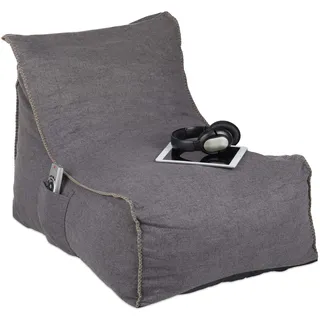 Relaxdays Sitzsack mit Lehne grau