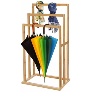 ZOLTA Bambus Handtuchständer Regal 82x55x24 cm feuchtigkeitsbeständig stabil freistehend Badezimmer Wäscheständer Garderobenständer Flur Küche Terrasse platzsparend natürliches Design
