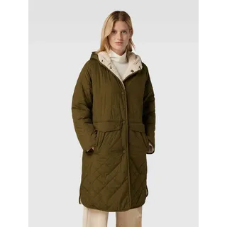 Steppmantel mit Eingrifftaschen, Khaki, XS