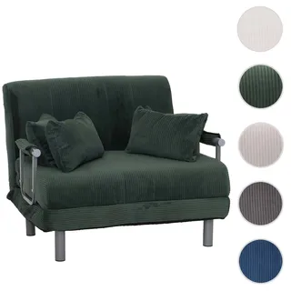 Schlafsessel HWC-K29, Klappsessel Schlafsofa Gästebett, Liegefläche 190x100cm, Stoff Cord (330g/m2) ~ grün