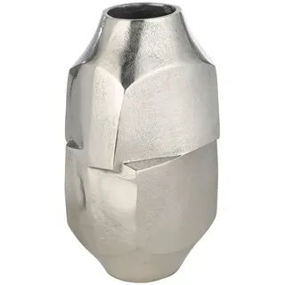 eglo living Metallvase Abucay, asymmetrische Deko Vase für Pampasgras, Dekovase für Wohnzimmer, Blumenvase aus Metall in Nickel, Tischdeko 29 cm