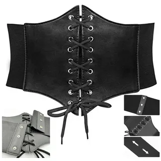 MODFU Taillengürtel Damen elastisch Bindegürtel Schnürgürtel breit Gürtel (verstellbarer Wickelgürtel, 1-St., Dehnbar, Elastik, Bequemer, Atmungsaktiver) für allen Kleidern Blusen Longtops Shirts Jumpsuites usw schwarz Passend für Taillengröße 83-93cm