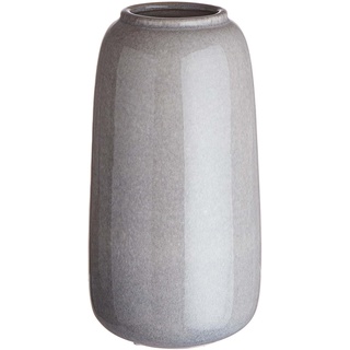 BUTLERS Keramik Vase in Grau glasiert -Lou- Moderne Dekoration für Wohnzimmer und Tischdeko | Blumenvase für Tulpen, Rosen, Pampasgras oder Trockenblumen