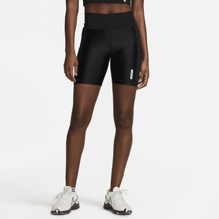 Nike Pro Biker-Shorts mit mittelhohem Bund für Damen (ca. 18 cm) - Schwarz, XL (EU 48-50)