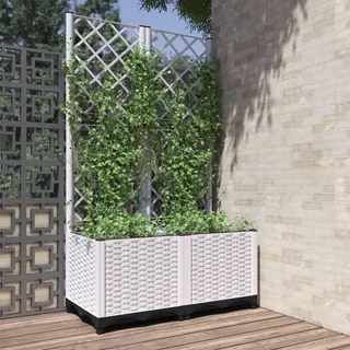Festnight Pflanzkasten mit Rankgitter 80x40x136 cm Blumenkasten Rankhilfe Garten Hochbeet mit Rankgitter Spalier mit Pflanzkasten Pflanzkübel mit Spalier Rankkasten Terrasse Blumenkübel