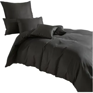 Traumschlaf Uni Tencel Lyocell Grau 200 x 220 cm + 2 x 80 x 80 cm