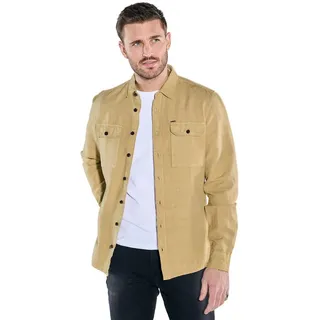 emilio adani Langarmhemd Herren Langarm-Hemd slim fit, Safrangelb gelb S