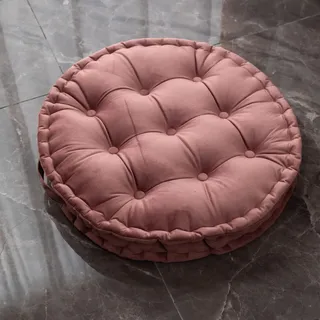 TAGKOMA Rundes Bodenkissen Einfarbig Niederländischer Samt Großes Bodenkissen Für Erwachsene Wohnzimmer Schlafzimmer Klassenzimmer Outdoor Yoga Meditation Großes Bodenkissen Rosa 60cm