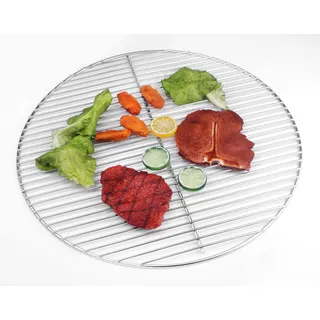 HeRo24 Edelstahl Grillrost Ø 54,5 cm 6/4 mm Stäbe Passend für Kugelgrill 55 56 57 cm Rostfrei & Spülmaschinengeeignet Für Weber, Landmann, Tepro u. v. m.